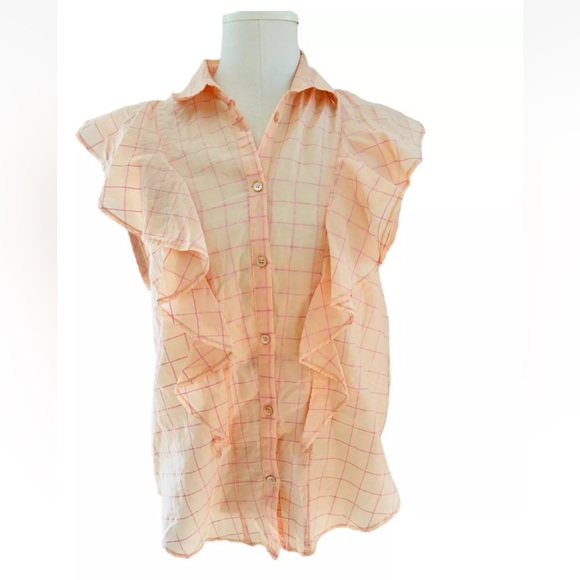 Forte Forte Tops - Forte Fortw Short Sleeve Button Front Womens Sz  0 Cotton Blouse